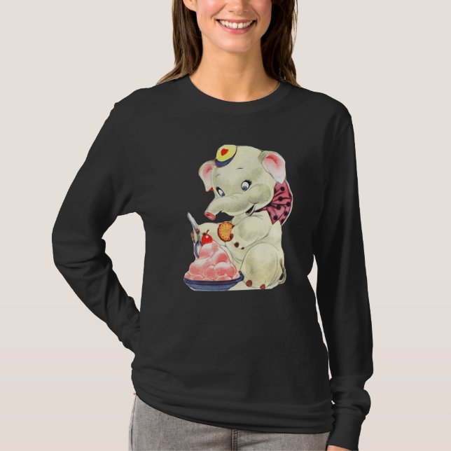 Niedlicher Elefant nur ein Mädchen, das Elefanten  T-Shirt (Vorderseite)