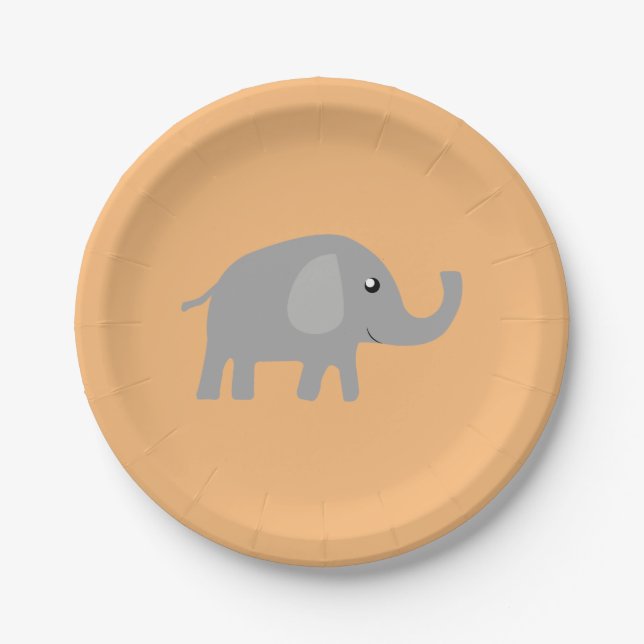  Niedlicher Elefant Pappteller (Vorderseite)
