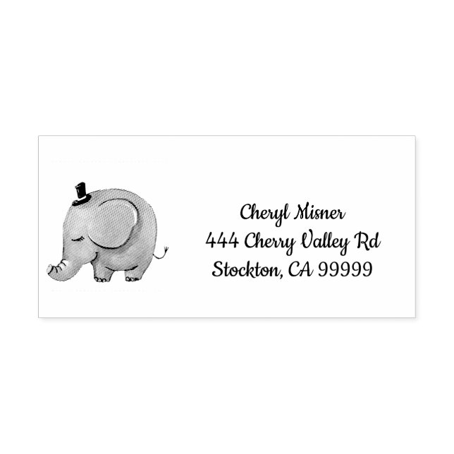 Niedlicher Elefant Personalisiert Permastempel (Design)