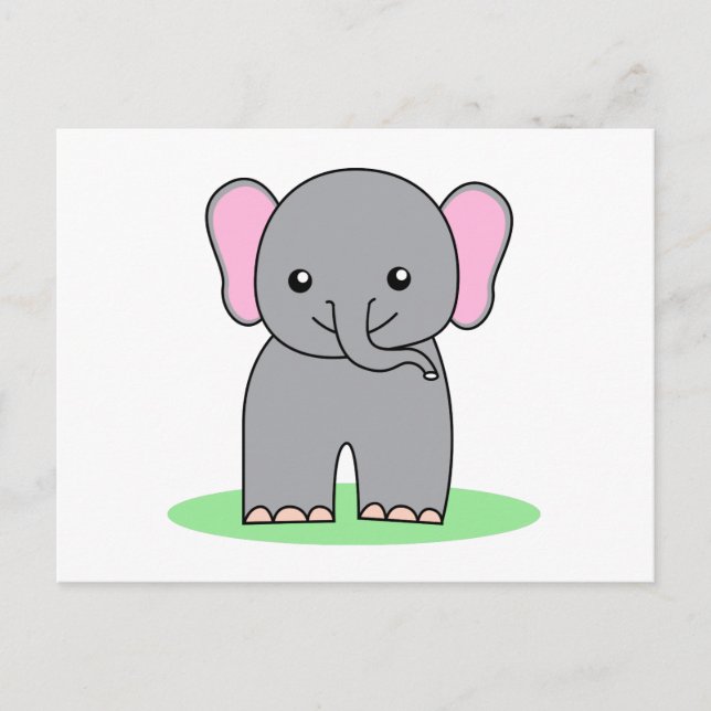 Niedlicher Elefant Postkarte (Vorderseite)