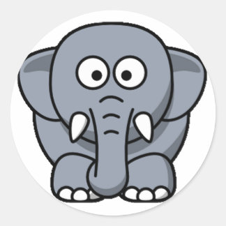 Niedlicher Elefant Runder Aufkleber