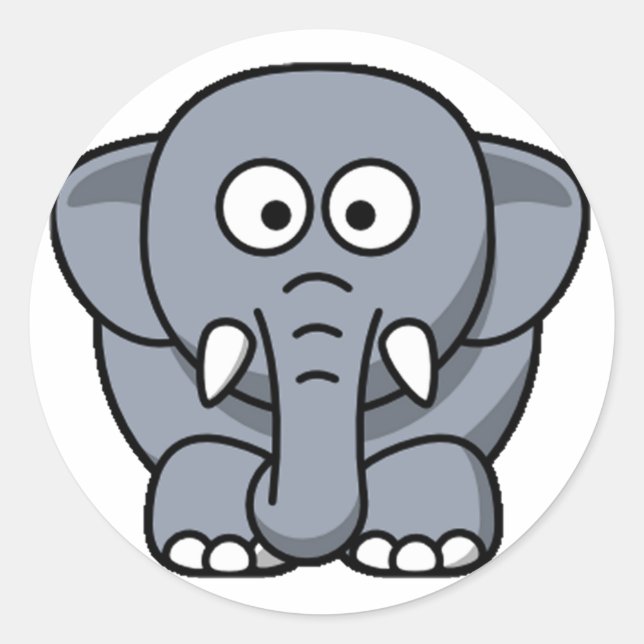 Niedlicher Elefant Runder Aufkleber (Vorderseite)