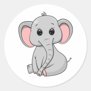 Niedlicher Elefant Runder Aufkleber