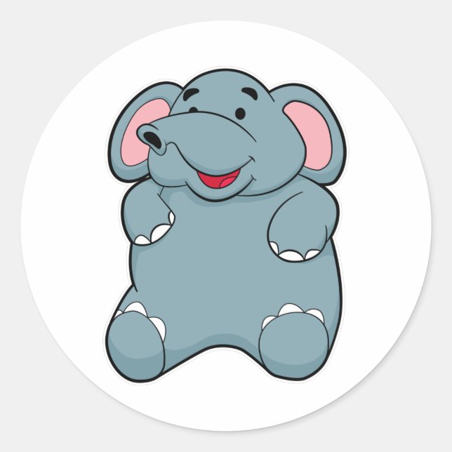 Niedlicher Elefant Runder Aufkleber (Vorderseite)