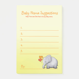 Niedlicher Elefant-schlagen neutrale Baby-Dusche Post-it Klebezettel