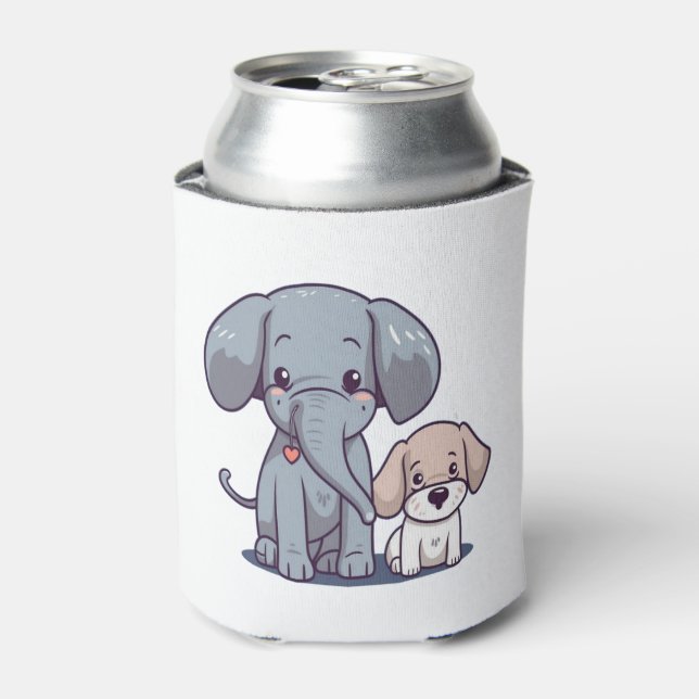 Niedlicher Elefant und Hund Dosenkühler (Kanne Vorderseite)