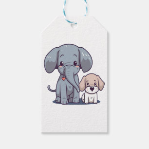 Niedlicher Elefant und Hund Geschenkanhänger