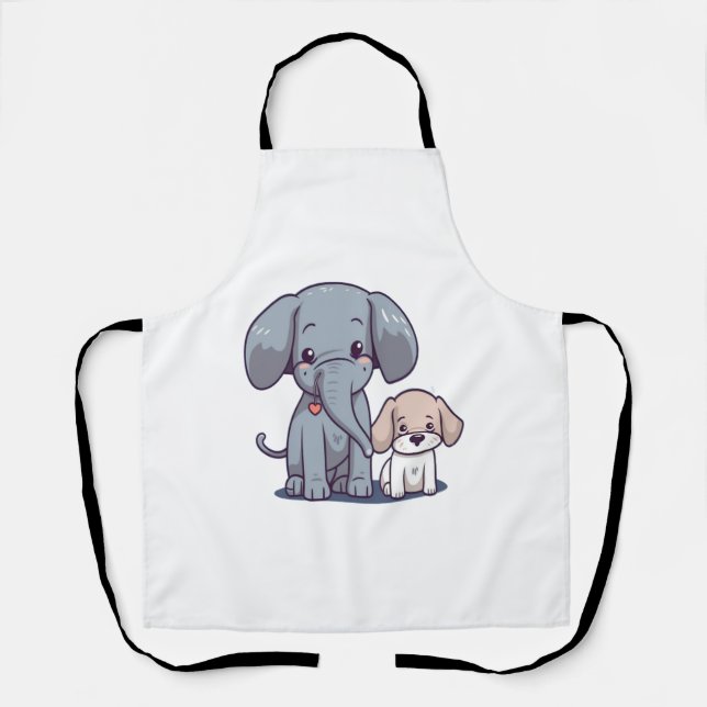 Niedlicher Elefant und Hund Schürze (Vorderseite)