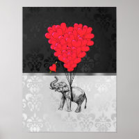 Niedlicher Elefant und Liebe