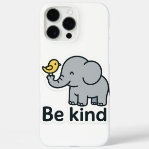 Niedlicher Elefant und Vogelaufkleber iPhone 16 Pro Max Hülle
