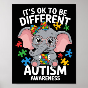 Niedlicher Elefant Verschiedene Autismus-Bewusstse Poster