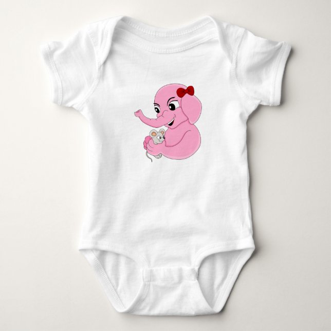 Niedlicher Elefantenbaby-Cartoon Baby Strampler (Vorderseite)