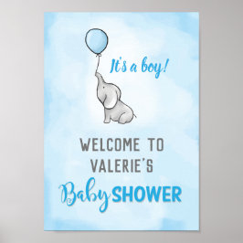 Niedlicher Elefantenbaby-Duschjunge Poster