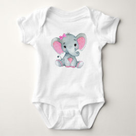 Niedlicher Elefantenjunge Bodysuit Rosa rustikal Baby Strampler