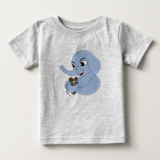 Niedlicher Elefantenjunge Cartoon Baby T - Shirt (Vorderseite)