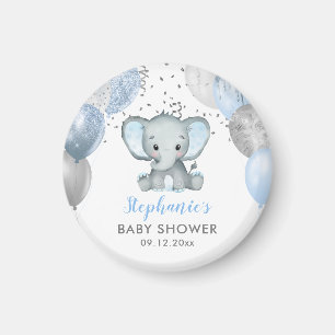 Niedlicher Elefantenjunge Luftballons Baby Shower Magnet