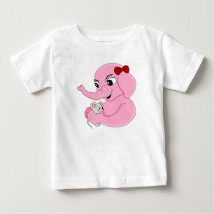 Niedlicher Elefantenmädchen Cartoon Baby T - Shirt