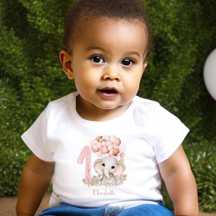 Niedlicher Elefantenrosa Baby T-shirt