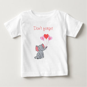 Niedlicher Elefantenvalentin Baby T-shirt