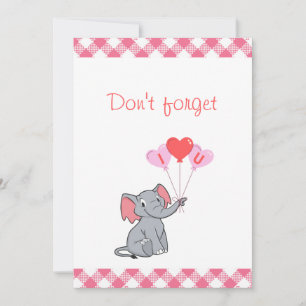 Niedlicher Elefantenvalentin Feiertagskarte