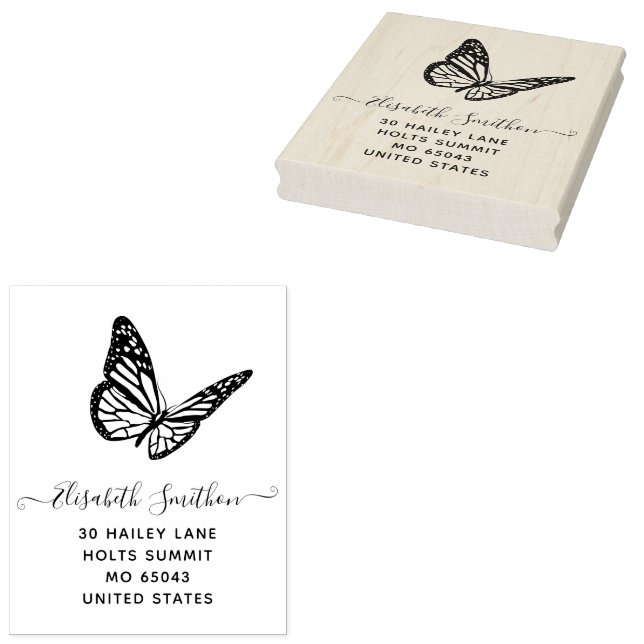 Niedlicher Elegant Butterfly Animal Personal Stati Gummistempel (Stempel)