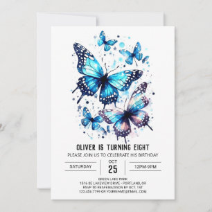Niedlicher Elegant Butterfly Boy Geburtstag Einladung