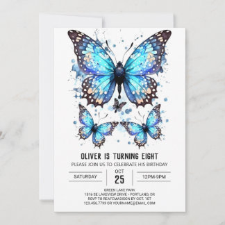 Niedlicher Elegant Butterfly Boy Geburtstag Einladung