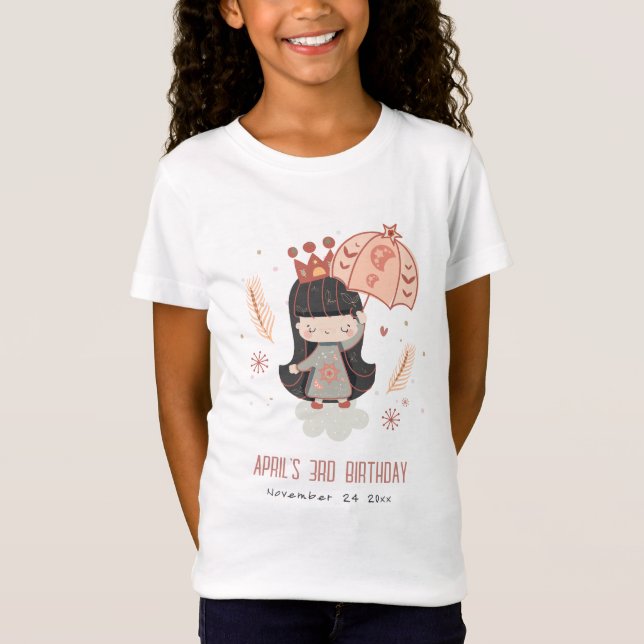 Niedlicher Elegant Rust Boho Prinzessin über Wolke T-Shirt (Vorderseite)