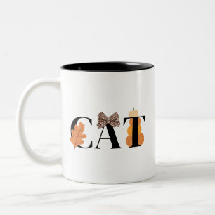 Niedlicher Eleganter Cat Herbst Zweifarbige Tasse