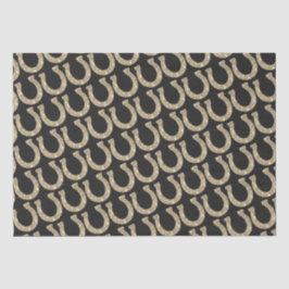 Niedlicher Eleganter Glam Horseshoe Gold Black Gli Seidenpapier