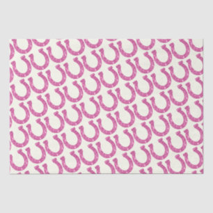 Niedlicher Eleganter Glam Horseshoe Pink Glitzer Seidenpapier