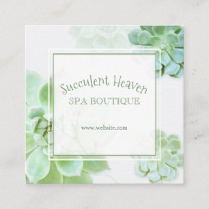 Niedlicher eleganter Succulent Quadratische Visitenkarte