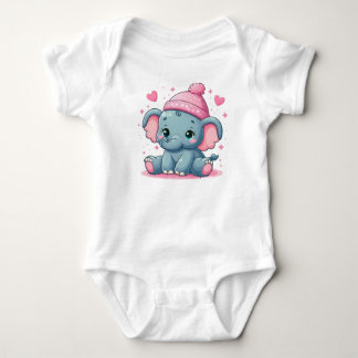 Niedlicher Elephant Baby Bodysuit Strampler