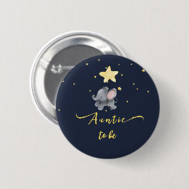 Niedlicher Elephant & Ballon Auntie-to-be-Button Button