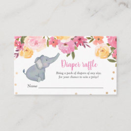Niedlicher Elephant Floral Baby Dusche Windelwanne Begleitkarte