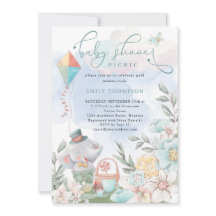 Niedlicher Elephant Florals Baby Shower Picnic Boy