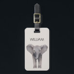 Niedlicher Elephant  Gepäckanhänger<br><div class="desc">niedliche Abbildung des personalisierten Namens Gepäckanhänger</div>