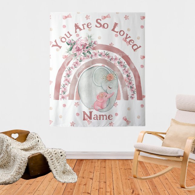 Niedlicher Elephant Rainbow Wandteppich (Von Creator hochgeladen)