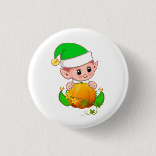 Niedlicher Elf mit Pumpkin Button