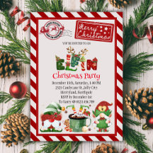 Niedlicher Elf Nordpol Weihnachts-Party Einladung