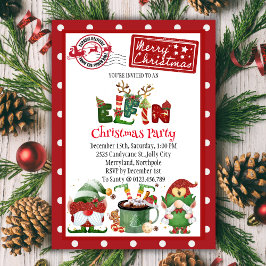 Niedlicher Elf Nordpol Weihnachts-Party Einladung