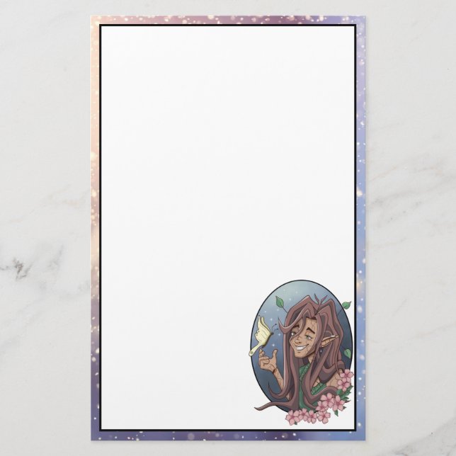 Niedlicher Elf und blasser Schmetterling Briefpapier (Vorderseite)