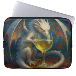 Niedlicher Elfenbein-Drache & Weiße Wein-Fantasie- Laptopschutzhülle