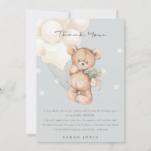 Niedlicher Elfenbeinbär Bearly Wait Balloon Babydu Dankeskarte