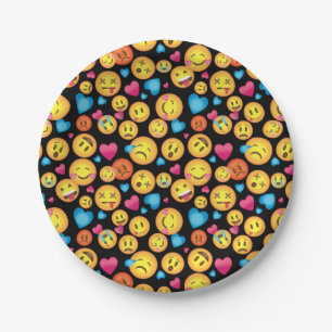 Niedlicher Emoji Druck-Party-Teller Pappteller