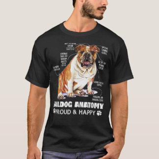 Niedlicher englischer Bulldog Anatomie Hund Lover T-Shirt
