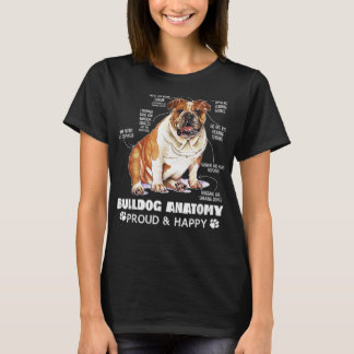Niedlicher englischer Bulldog Anatomie Hund Lover T-Shirt