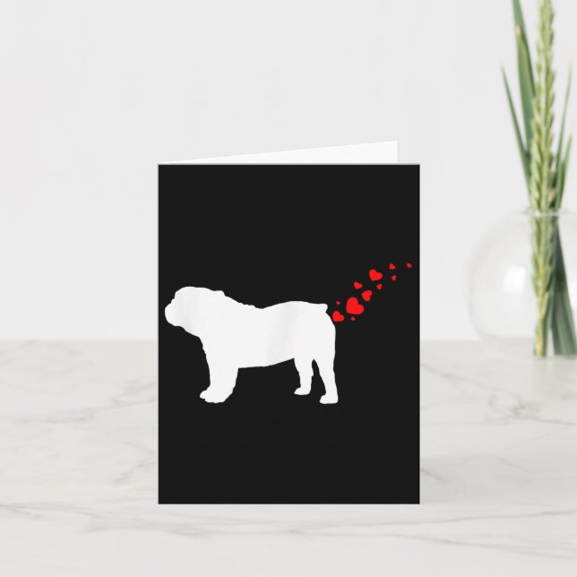 Niedlicher englischer Bulldog Besitzer Valentinsta Karte (Vorderseite)