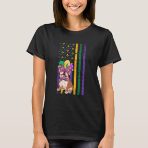 Niedlicher englischer Bulldog Mardi Gras American  T-Shirt