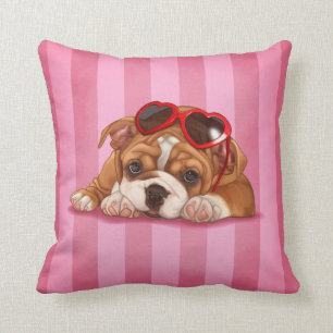 Niedlicher englischer Bulldoggenwelpe Kissen